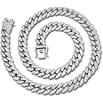 ICEDATA Cuban Link Chain Hip Hop Link 13MM Width AAA+ Rhinestone Zinc Alloy Cuban Chain for Men