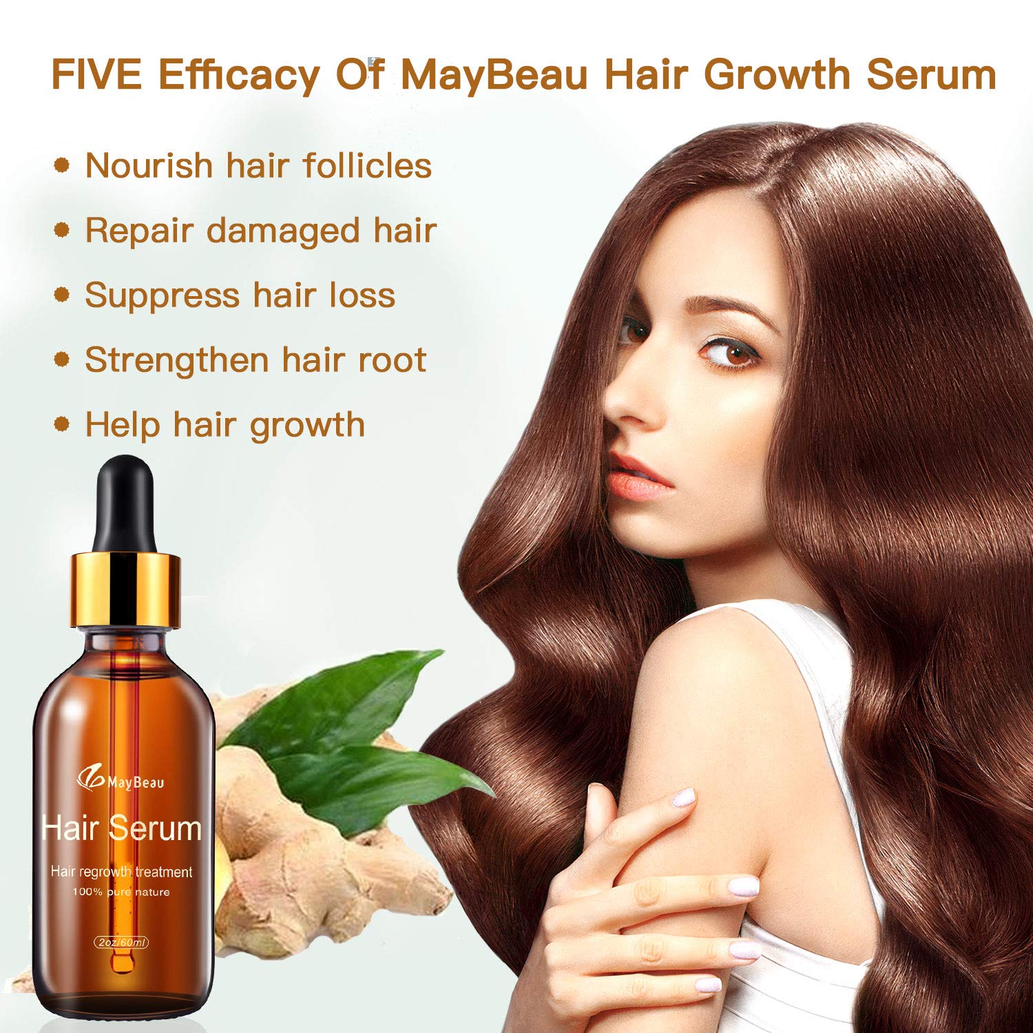 Hair Growth Serum MayBeau Essential Oil Upgrated Hair Growth Treatment With Thinning Hair Loss Hair Loss Treatment for Men and Women : Beauty
