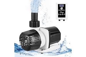 Orlushy 24V DC Aquarium Water Pump Ultra-Quiett Return Pump with up to 20 Speed Settings and 3 Operation Modes for Submersible or External Use (2377GPH)