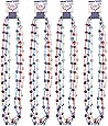 BESTOMZ Patriotic Star Beads Necklaces 4th of July , Pack of 12