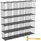 TUMUCUTE Wire Cube Storage Organizer, 25-Cube Metal Storage Shelves Bookshelf, Stackable Modular Closet Organizer for Bedroom Living Room, Office,Storage Shelves