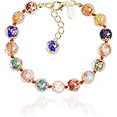 Original Murano Glass Aventurine Bracelet Multicolor Handmade in Italy Aventurine Beads