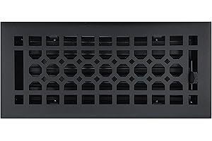 Empire Register Co, Steel Floor Register - 4x10 inch, Honeycomb Design, Textured Black Finish, Heavy Duty Walkable Steel Floor Vents, Metal Damper Attached Air Vents for Home Floor only