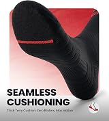 RUIXUE Mens Sports Hiking Socks 5/6 Pairs Cushioned Anti Blister Crew view 4