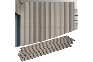 URBAN DECOR MAGICWOOD Urban Decor Acoustic Wood Veneer Wall Panels for Interior Decor in Homes, Offices, Studios. 3D Wood Wall Decor, Acoustic Dampening, Mens Room Decor, Gaming Areas, TV Walls and More (4-Pack/Grey)