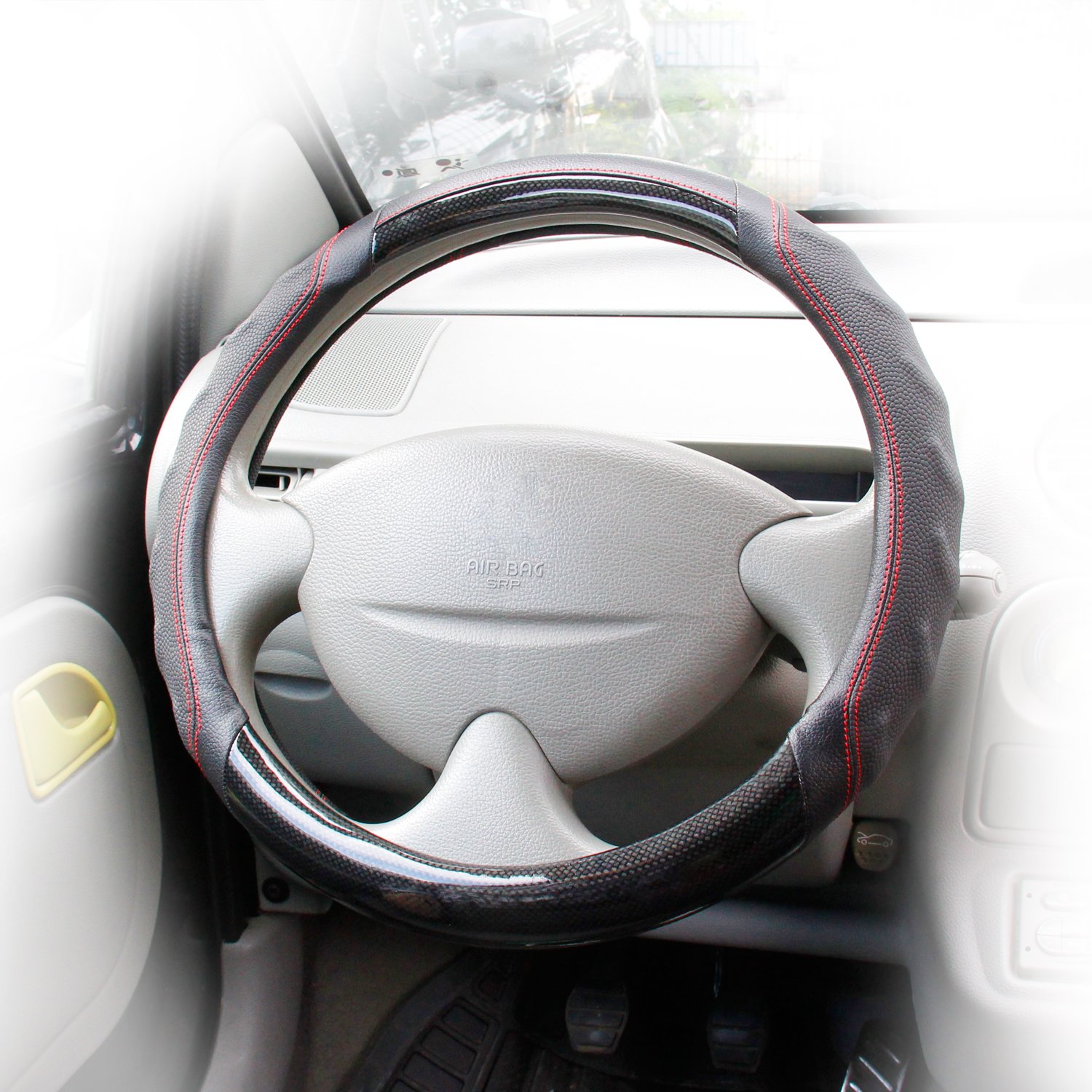 Coprivolante Clacson Per Opel Meriva A, Tigra B, Corsa C - Set Di 2 Pezzi In Gomma Nera - Foto 2