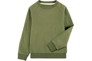 BIG ELEPHANT Boys Crewneck Sweatshirt Youth Fleece Sweatshirts Long Sleeve Basic Pullover Soft Warm Thin Fleece for Kids