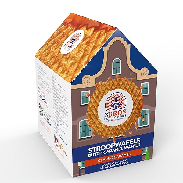 3BROS STROOPWAFELS, DUTCH CARAMEL-FILLED WAFFLE COOKIES, 10 COUNT,...