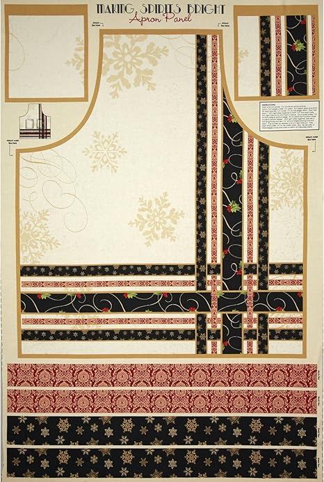 Haciendo espíritus brillante delantal 29 en panel Multi Fabric: Amazon