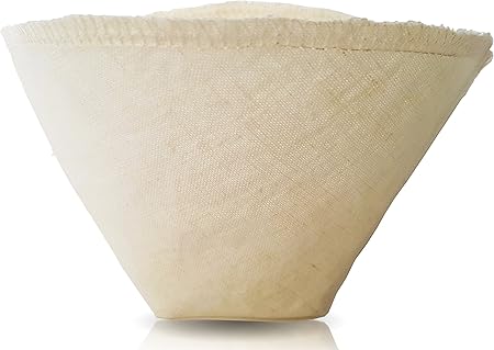 Cloth Reusable Cone Coffee Filter (Size #2) - Made in Canada of Hemp and Organic Cotton - Zero Waste, Eco-Friendly, Natural Filter for Drip Coffee Makers
