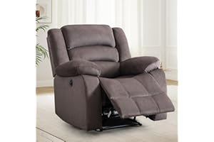ANJ Power Recliner Chair, Fabric Electric Reclining Chair with Overstuffed Cushion and Back, Comfy Oversized Recliners for Li