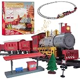 Goldlok Electric Train Set with Light &amp; Sounds, 19 PCS Train Toys for Toddlers 3-5 &amp; Kids 4-8, Locomotive, Passenger Car, 12 Tracks, Indoor Toy, Birthday for Boys and Girls