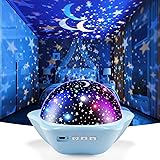 ONEFIRE Night Lights for Kids Room, 360°Rotating Star Night Light Projector, 12 Light Modes Night Light Projector for Kids, 6