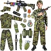 Metemot Kids Army Costume for Boys, Military Army Costume with Army Toys, Solider Boy Dress up, Halloween Costumes for Boys…