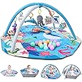 TFDER Baby Gym Play Mat, 8-in-1 Tummy Time Mat & Activity Gym, Washable Ball Pit, Infant Play Mat with Detachable Toys for Sensory Exploration and Motor Skill Development