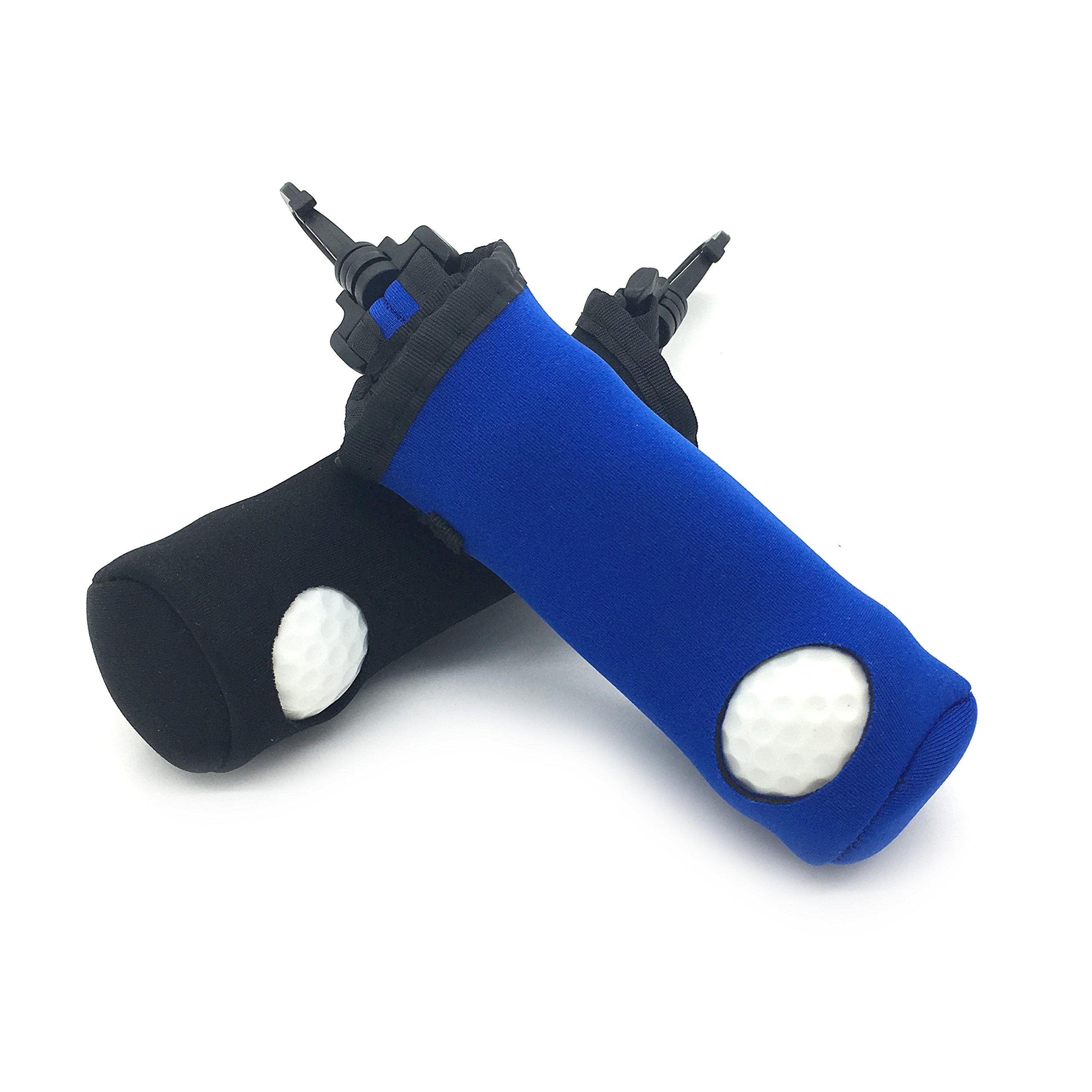 Silfrae Golf Ball Bag Golf Ball Holder Golf Balls Carrier Bag for 3 Balls and Tees (Black+Blue)