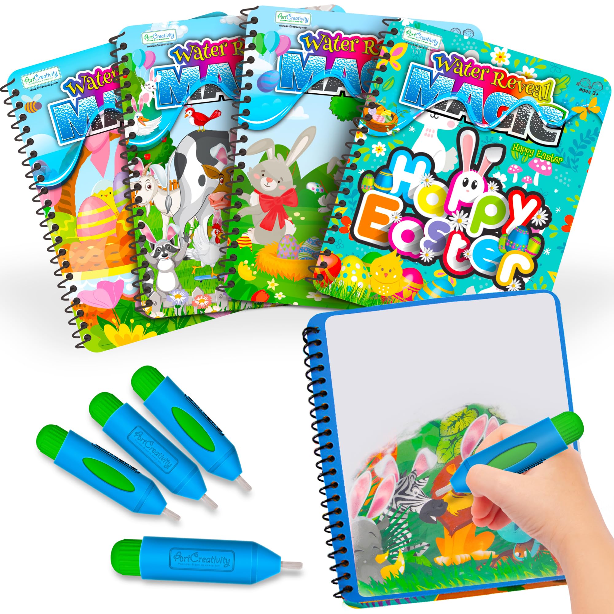 Photo 1 of Easter Basket Stuffers for Toddlers, 4 Pack Easter Water Coloring Books for Kids, Easter Basket Essentials, Easter Activities Kids, Easter Basket Stuffers, Easter Toys, Easter Basket Ideas Gifts