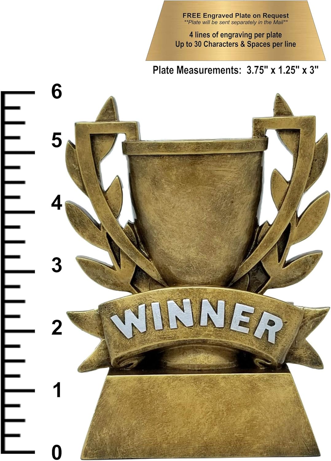 Decade Awards Winner Cup Trophy - Gold Laurel Wreath Winners Cup Award - 6 Inch Tall - Engraved Plate on Request : Sports & Outdoors