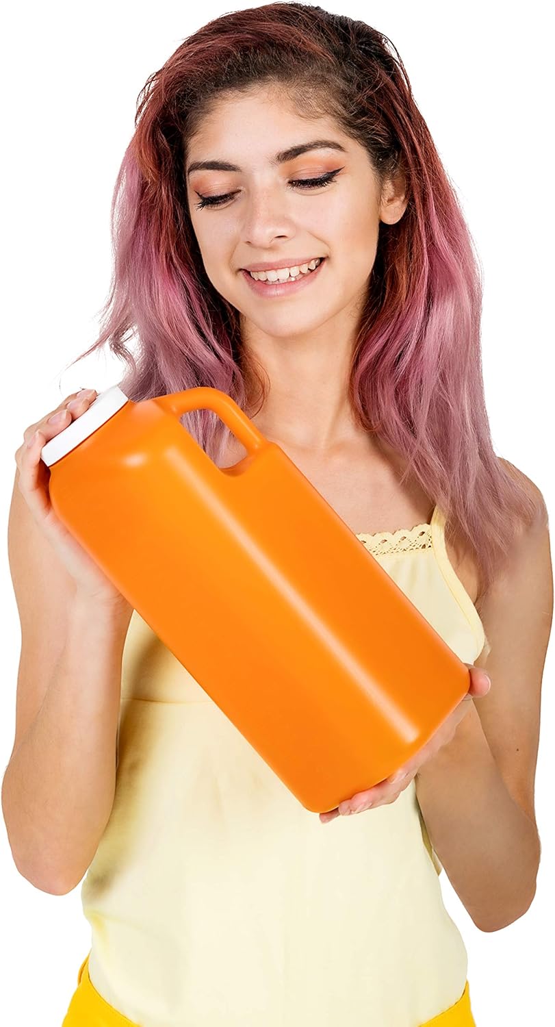 Large Male Urinal with Leak Proof Screw Cap Lid (3000 mL or 101 oz.) (Amber Color): Health & Personal Care