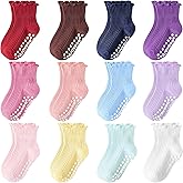 Aroveea Baby Toddler Socks Grip Non Slip Boys Girls Cotton 12 Pack for Kids Ankle Cute Socks 6M-7Years