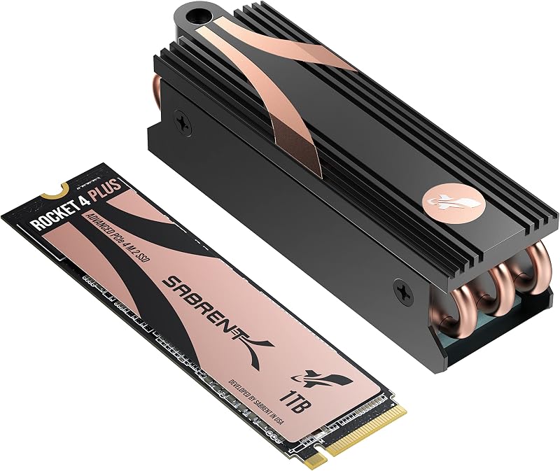 Sabrent 1TB NVMe Gen 4 SSD 7000MB/s Read w/ Heatsink for PS5 PC Gamer M.2