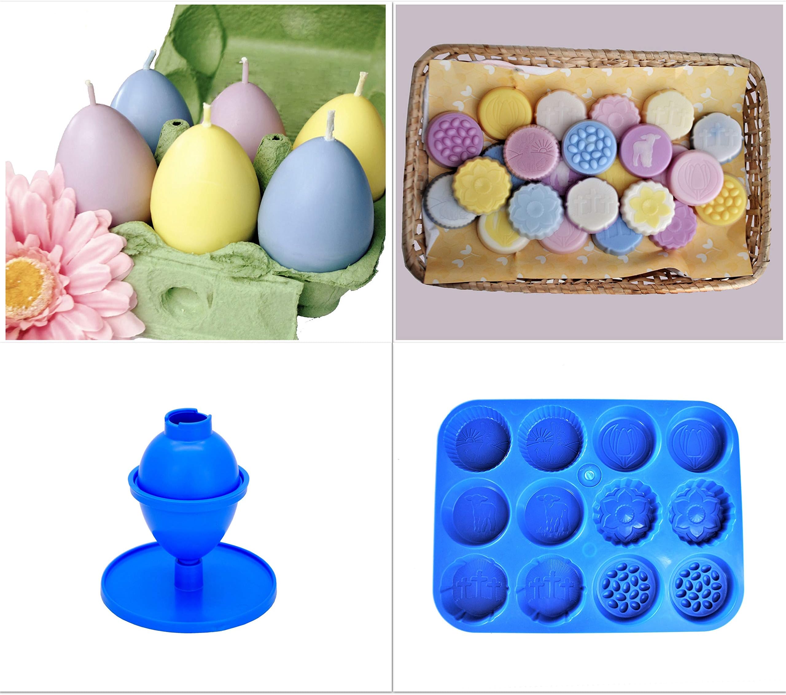ProopsCandle Mould Set x 2, 1x Easter Spring Wax Melt Tray & 1x Egg Shaped Candle Mould (S7837). Free UK Postage.