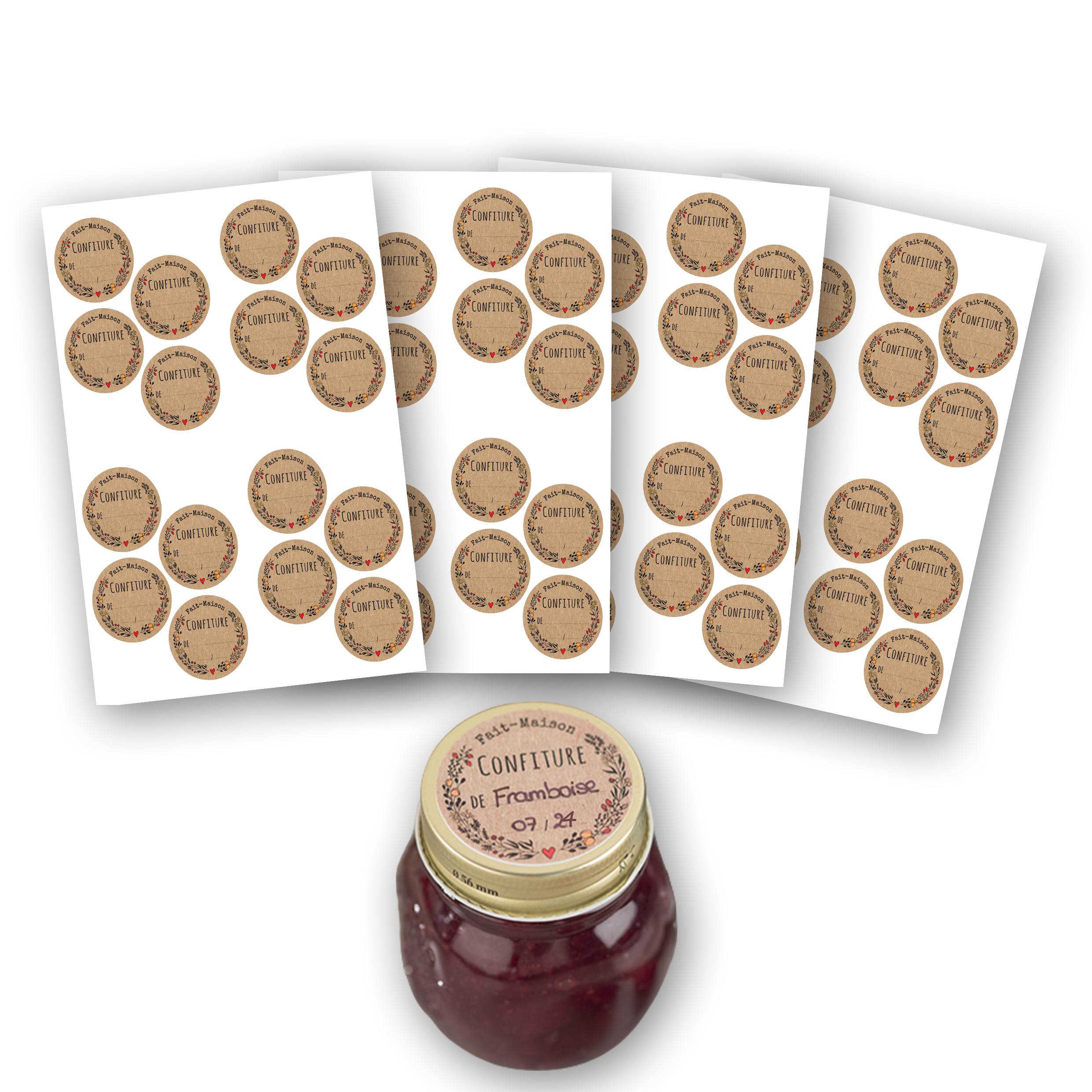 AVERY - Pack of 64 Homemade jam Labels, Diameter 47.5 mm