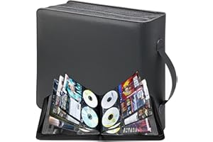 PUTNATRUE CD/DVD Storage Binder, Blu-ray Storage Binder Capacity 200 Disks and 100 Booklet Pockets, Perfect Media Storage Case with Handle for Video Games, Movies, Musics, at Home or Car