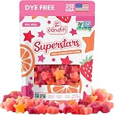 Candifi Dye Free Candy - Superstars Gummy Stars (8 oz) - Vegan Candy - Non GMO - Fruit Flavored Soft Chewy Stars with Natural Colors &amp; Flavors - Kosher No Gelatin, Gluten Free Snacks