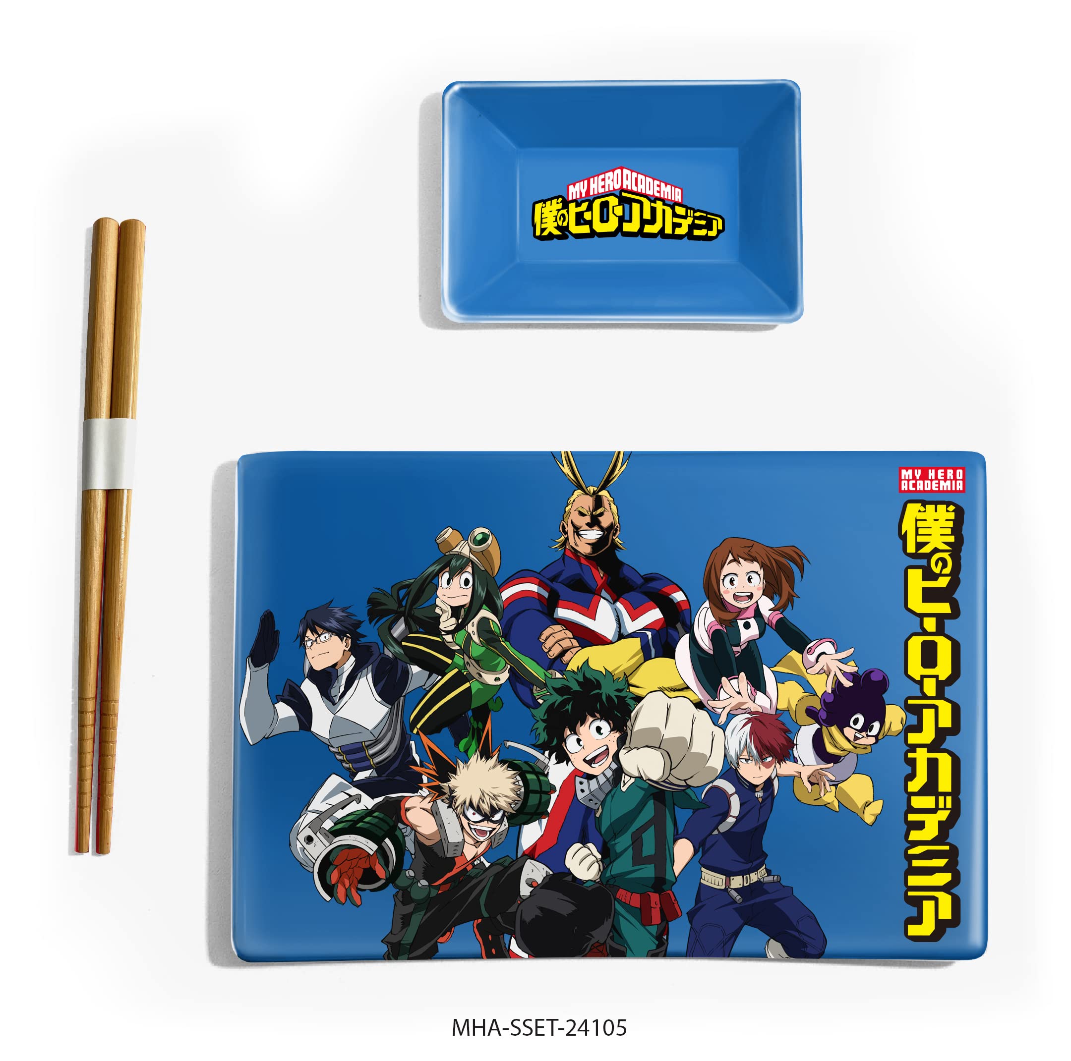 Just Funky My Hero Academia Sushi Plate Set, Deku Japanese Dinnerware Sushi Set