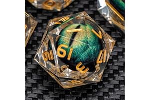 KERWELLSI Float Liquid Core Beholder Eyeball DND Dice Set D&D with Gift Box, Sharp Edge Resin Dungeons and Dragons RPG Role Playing Game Dice, Polyhedral D20 D12 D10 D8 D6 D4 D and D Dice