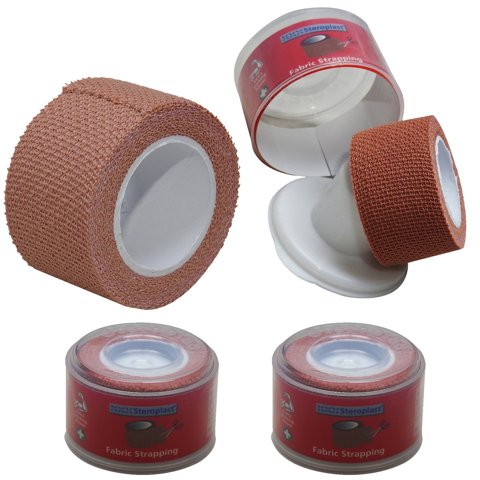 Steroplast 2.5cm x 1.5m Fabric Cut to Size Finger Wound Cut Dressing Plaster Roll - Twin Spool Pack