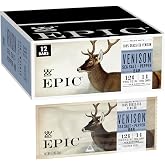 EPIC Provisions Venison Sea Salt &amp; Pepper Bars, 12 ct, 15.6 oz | 100% Grass-Fed Venison, Keto &amp; Paleo Friendly, Whole30 Approved, 12g Protein &amp; 1g Carbs per Bar