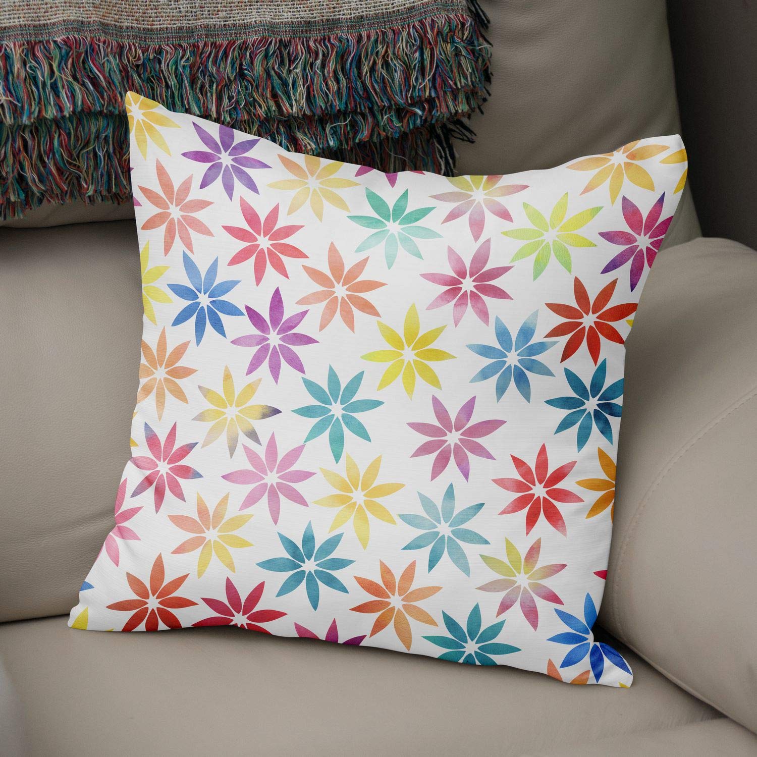 Bonamaison Decorative Cushion Cover Random Pattern, Throw Pillow Covers, Home Decorative Pillowcases for Livingroom, Sofa, Bedroom, Size:50x50 Cm - Designed and Manufactured in Turkey