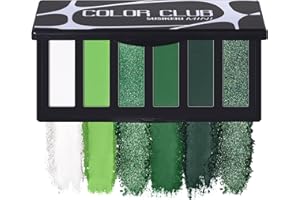 SUSIKEKI Green Eyeshadow Palette with Mirror Lime Forest Emerald Tones Matte Shimmer 6 Colors Mini Eye Shadow Pallet Travel Size Highly Pigmented for Goth Fairy Joker Wicked Halloween Parties Makeup