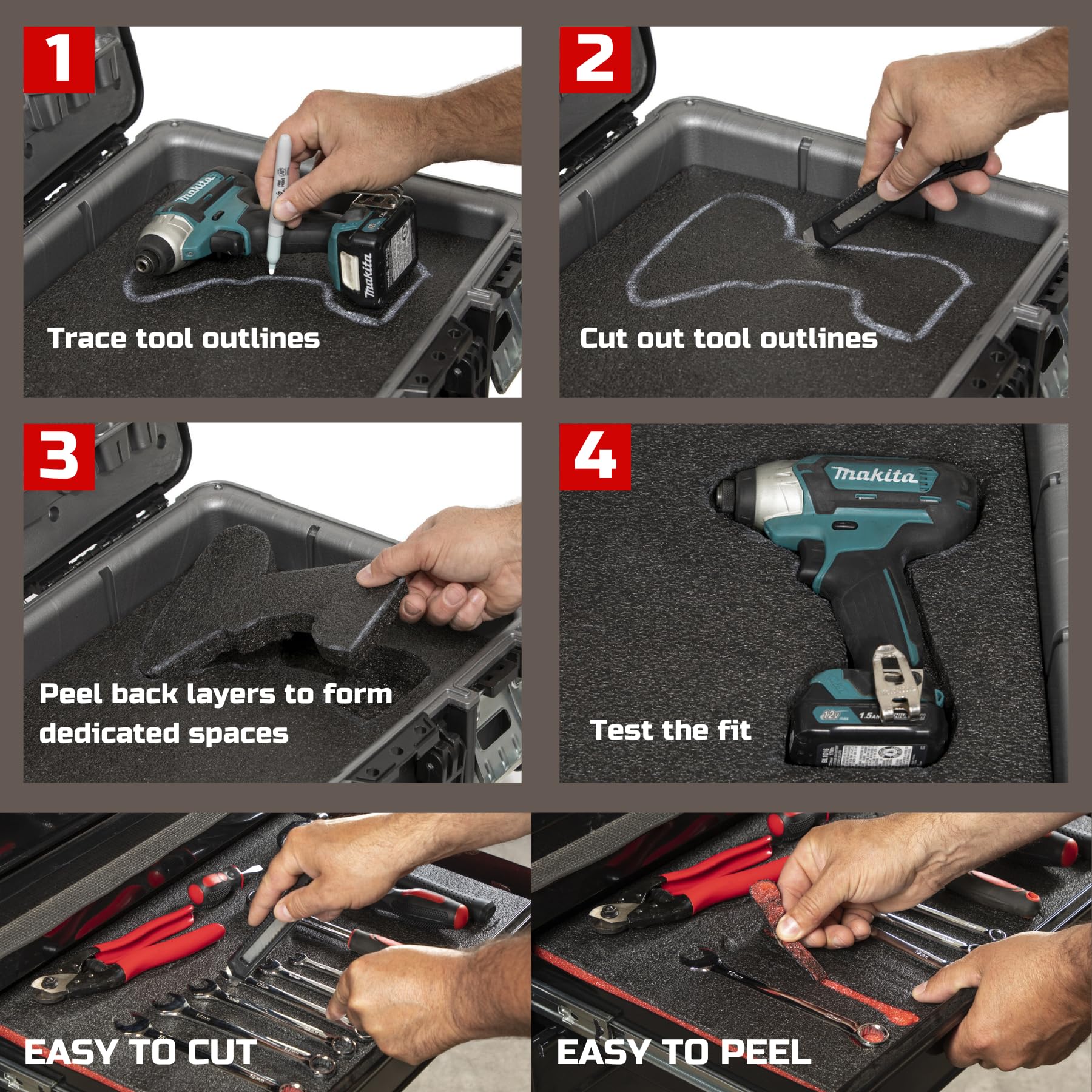 Mua ONREVA Tool Box Foam 3Pack 22x18x2 inch, Foam Inserts for Cases ...