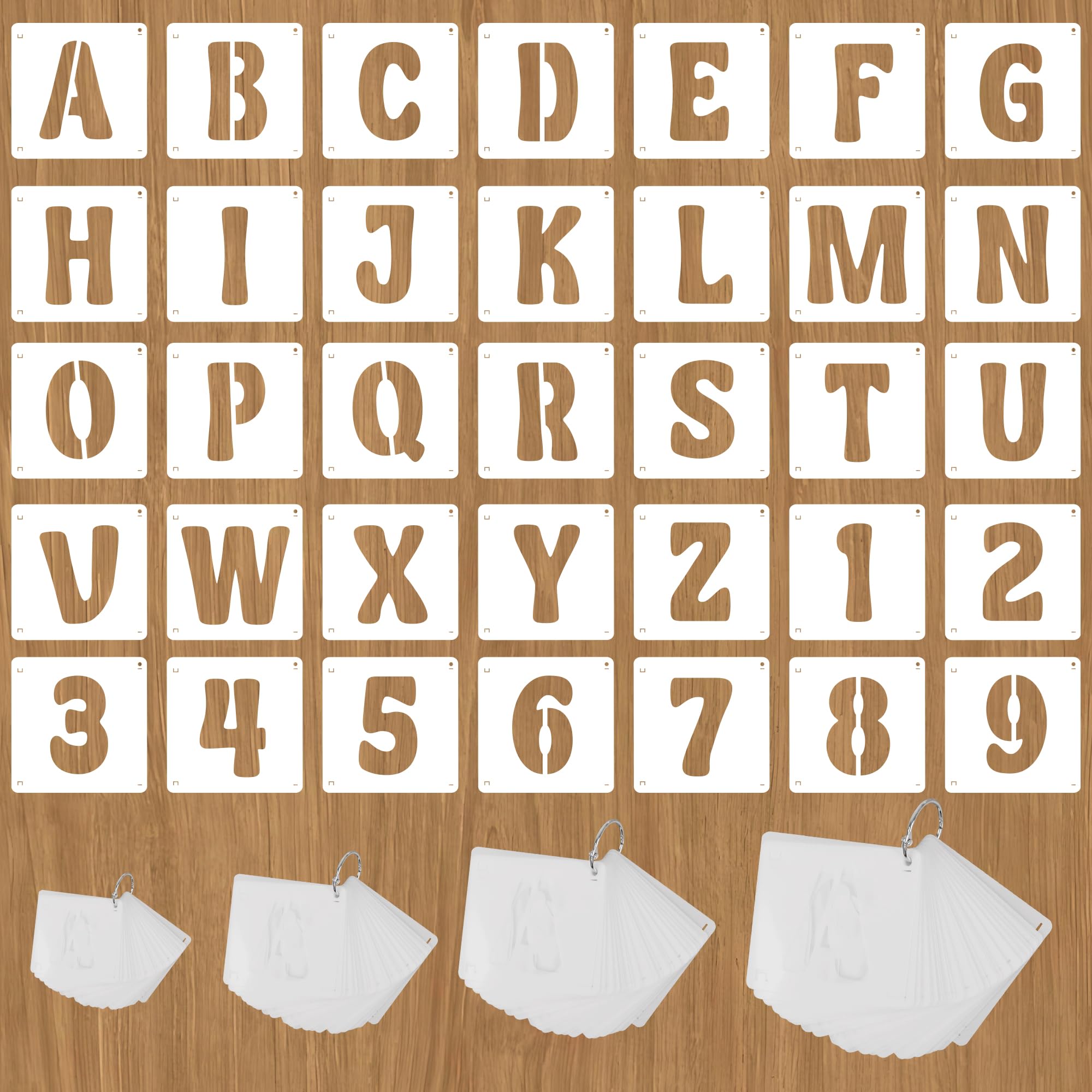 Photo 1 of Pcs Letter Stencils, 1&2&3&4 Inch Letter Stencils for Painting, Stencil for Crafts Reusable, Large Alphabet and Number Stencil for Painting on Wood, Wall, Fabric, Chalkboard, Sign, DIY Projects