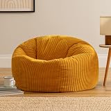 icon Kingston Cord Bean Bag Set of 2 Ochre Yellow Large Chair with Filling view 3