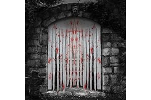 CH HAICHENG 2 Pack Halloween Door Curtain Decorations Bloody Curtains with Bloody Hand Prints Creepy Cloth Halloween Doorway Bloody Curtains for Scary Halloween Decorations Indoor & Haunted House Decorations