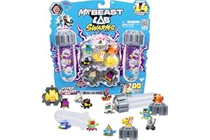 MRBEAST LAB Swarms Series 3, Hyper Fusion Series, 14 Pack Collectible Micro Beasts, 14 Collectible Stickers & 4 Fusion Caps to Build Out Your Own Milk Bones