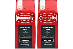 Community Coffee Signature Blend, 64 Ounces Ground Coffee, Dark Roast, 32 Ounce Bag (Pack of 2)