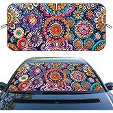 Mandala Car Windshield Sun Shade Cute Pretty Mandala Heatshield Front Window Car Sun Shade Windshield Blocks UV Rays Sun Visor Protector for Car Sedan Truck SUV Accessories 59