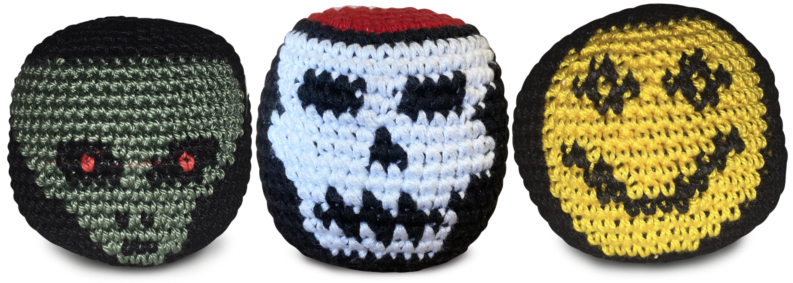 World Footbag Faces Footbag, 3 Pack