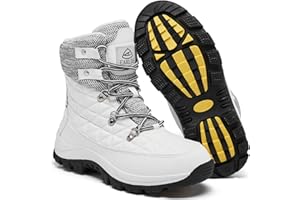 EARLDE Women’s Snow Boot With Waterproof Lace Up Mid-Calf Outdoor Winter Deep Tread Rubber Sole