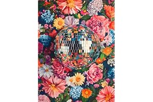 Lophomie Diamond Art Kits for Adults, 5D DIY Flower Diamond Painting Kits for Adults Beginners, Diamond Dots Kits Gem Arts Crafts for Home Wall Decor 12x16 Inch(Disco Ball Theme)