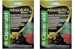 ABSOLUTE WORMER WORMER Plus - Freshwater and Saltwater Fish Powder Medication. Dewormer for Fish with parasites and Flukes. (10G - Treats 1200 GALLONS)