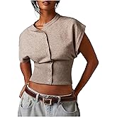 WDIRARA Women's Button Down Sweater Vests Mock Neck Cap Sleeve Knitwear Tops