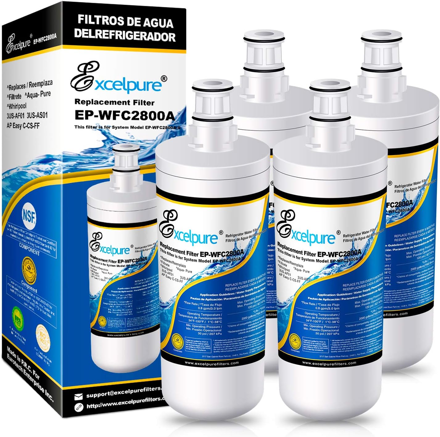 EXCELPURE 3USAF01 Under Sink Water Filter, Replacement for