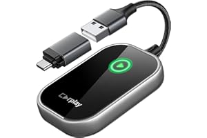 YILUTONG (2024 Upgrade) Wireless CarPlay Adapter, Converts Wired to Wireless CarPlay Dongle for Apple iPhone, Plug & Play Auto Connect Zero Latency fits for Cars from 2015 & iOS 10+ Gray