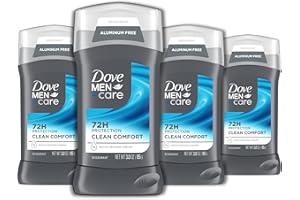 DOVE MEN + CARE Deodorant Stick for Men Clean Comfort 4 Count Aluminum Free 72-Hour Odor Protection Mens Deodorant with 1/4 Moisturizing Cream 3 oz (Pack of 4)